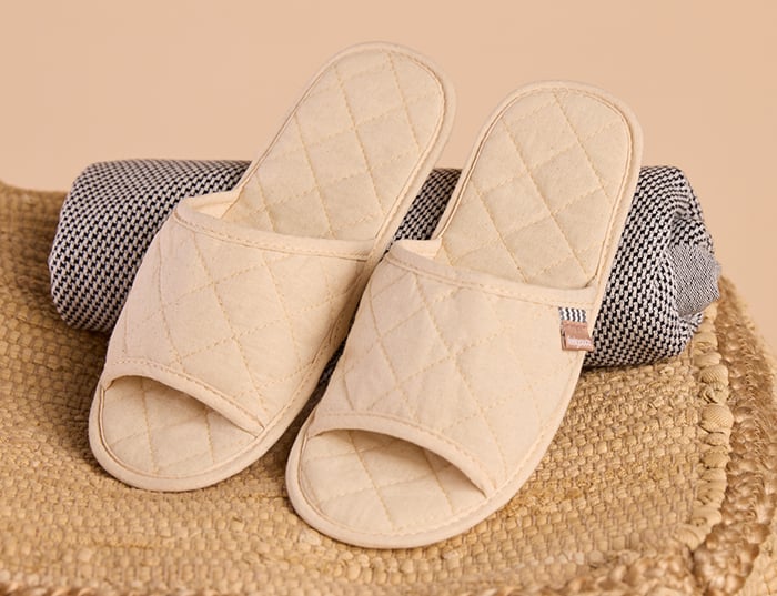 linen open toe quilted_flaylay linen open toe quilted_flaylay